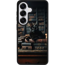 Samsung Galaxy S26 Case Hülle - Silikon schwarz Katze Bücher dunkel