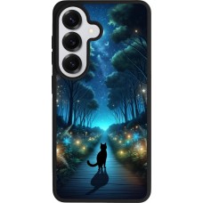 Samsung Galaxy S26 Case Hülle - Silikon schwarz Schwarze Katze Spaziergang