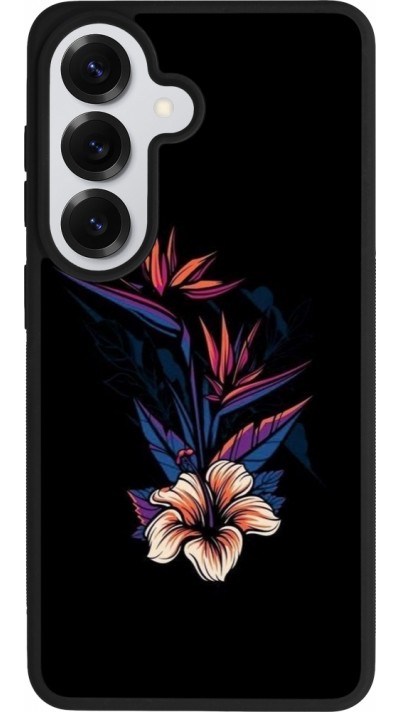 Samsung Galaxy S26 Case Hülle - Silikon schwarz Dark Flowers