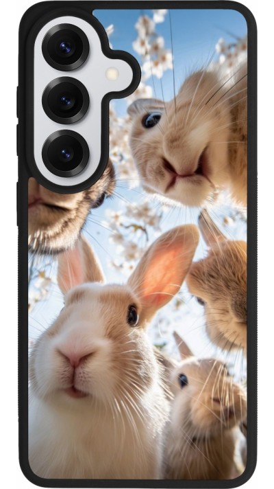 Coque Samsung Galaxy S26 - Silicone rigide noir Easter 2026 Rabbits