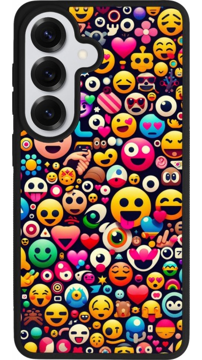Samsung Galaxy S26 Case Hülle - Silikon schwarz Emoji Mix Farbe