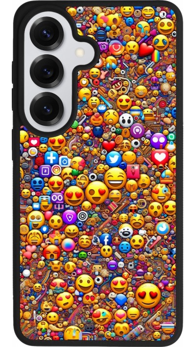 Samsung Galaxy S26 Case Hülle - Silikon schwarz Emoji gemischt