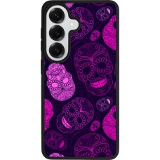Coque Samsung Galaxy S26 - Silicone rigide noir Halloween 2023 pink skulls