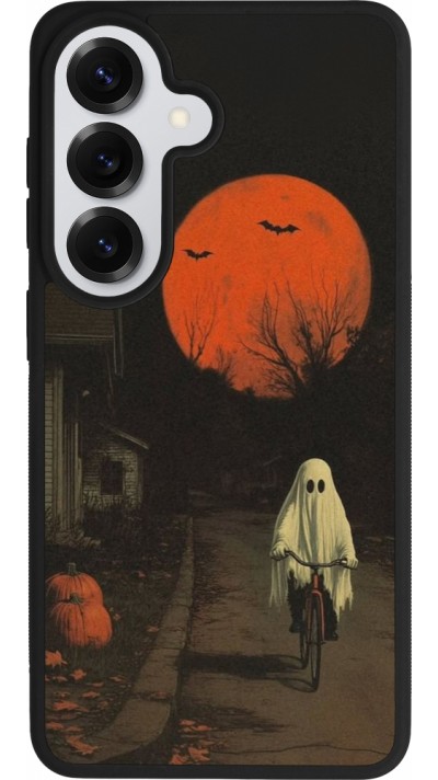 Coque Samsung Galaxy S26 - Silicone rigide noir Halloween 2025 Ghost on a bicycle