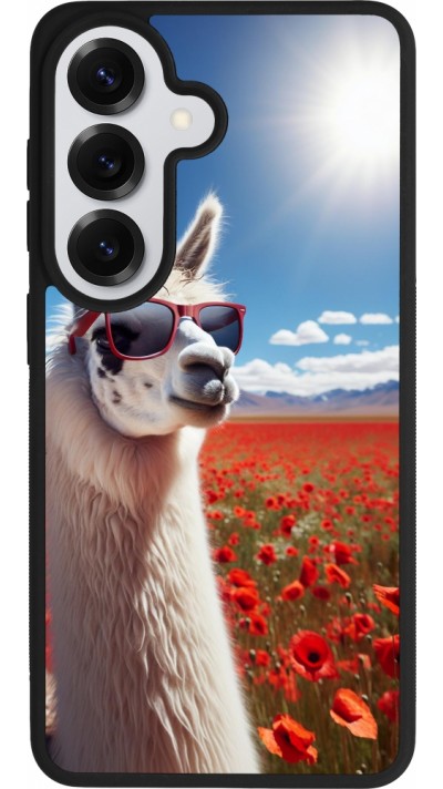 Samsung Galaxy S26 Case Hülle - Silikon schwarz Lama Chic in Mohnblume