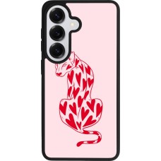 Samsung Galaxy S26 Case Hülle - Silikon schwarz Leopard with hearts 2026