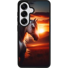 Samsung Galaxy S26 Case Hülle - Silikon schwarz Majestätischer Sonnenuntergang Pferd