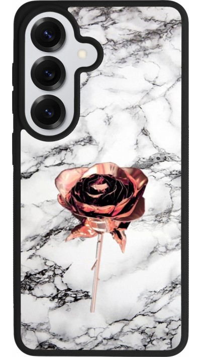 Samsung Galaxy S26 Case Hülle - Silikon schwarz Marble Rose Gold