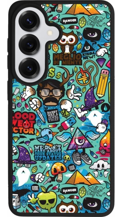 Coque Samsung Galaxy S26 - Silicone rigide noir Mixed Cartoons Turquoise