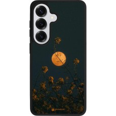 Samsung Galaxy S26 Case Hülle - Silikon schwarz Moon Flowers