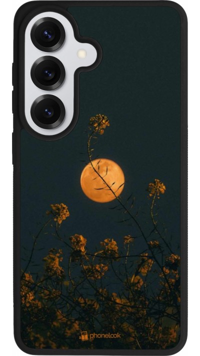 Samsung Galaxy S26 Case Hülle - Silikon schwarz Moon Flowers