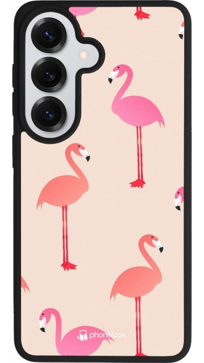 Samsung Galaxy S26 Case Hülle - Silikon schwarz Pink Flamingos Pattern