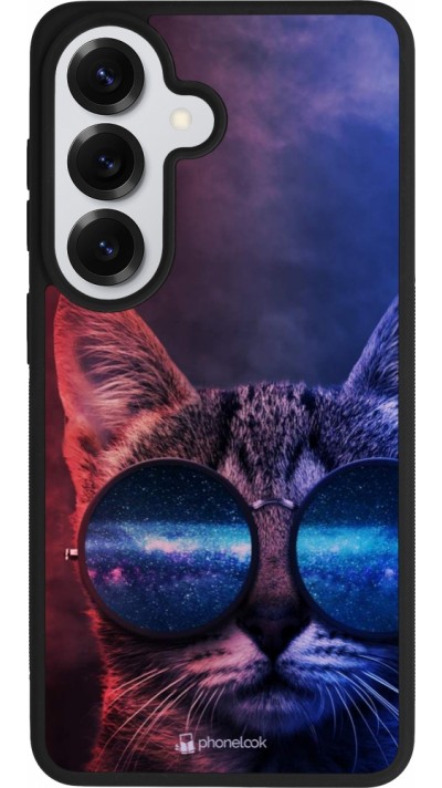 Samsung Galaxy S26 Case Hülle - Silikon schwarz Red Blue Cat Glasses