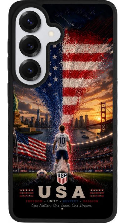 Samsung Galaxy S26 Case Hülle - Silikon schwarz Fussball Vereinigten Staaten splash 2026