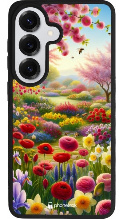 Coque Samsung Galaxy S26 - Silicone rigide noir Spring 25 Bouquet printemps