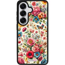 Coque Samsung Galaxy S26 - Silicone rigide noir Spring 25 printemps fleuri