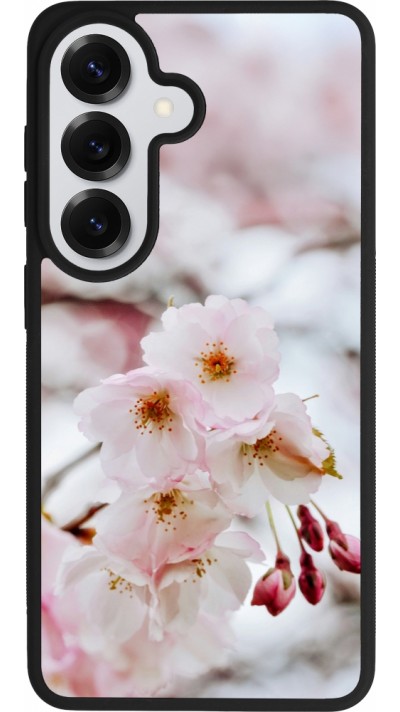 Coque Samsung Galaxy S26 - Silicone rigide noir Cherry tree 2026