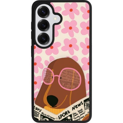 Coque Samsung Galaxy S26 - Silicone rigide noir Dog with newspaper Spring 2026