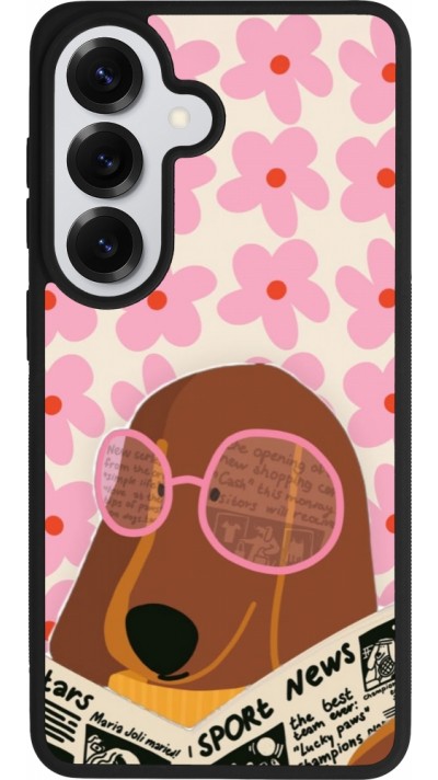 Coque Samsung Galaxy S26 - Silicone rigide noir Dog with newspaper 2026