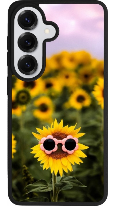 Coque Samsung Galaxy S26 - Silicone rigide noir Sunflower with glasses 2026