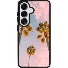 Coque Samsung Galaxy S26 - Silicone rigide noir Summer 2025 Palmiers