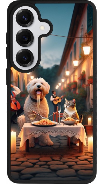 Coque Samsung Galaxy S26 - Silicone rigide noir Valentine 2024 Dog & Cat Candlelight