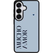 Coque Samsung Galaxy S26 - Silicone rigide noir Valentine 2024 mucho amor azul