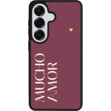 Coque Samsung Galaxy S26 - Silicone rigide noir Valentine 2024 mucho amor rosado