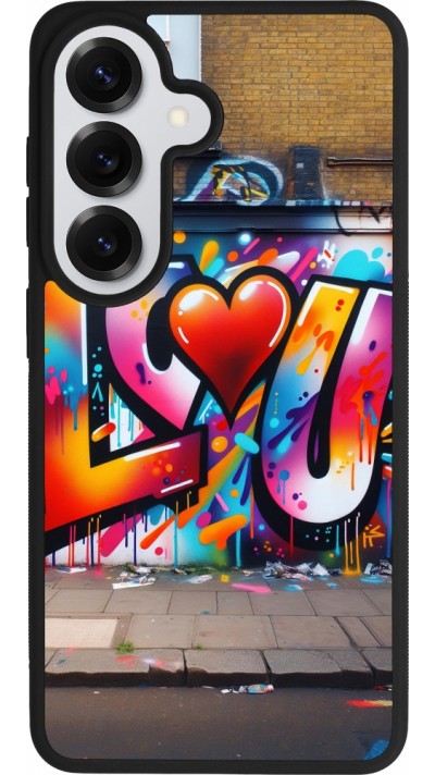 Coque Samsung Galaxy S26 - Silicone rigide noir Valentine 2025 Love U Tag