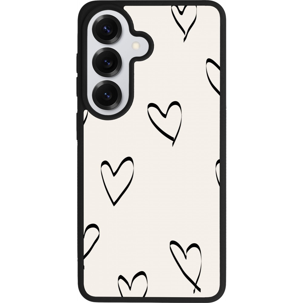 Samsung Galaxy S26 Case Hülle - Silikon schwarz Valentine 2023 minimalist hearts