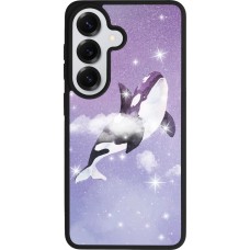 Coque Samsung Galaxy S26 - Silicone rigide noir Whale in sparking stars