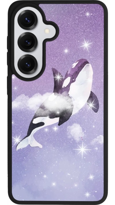 Coque Samsung Galaxy S26 - Silicone rigide noir Whale in sparking stars