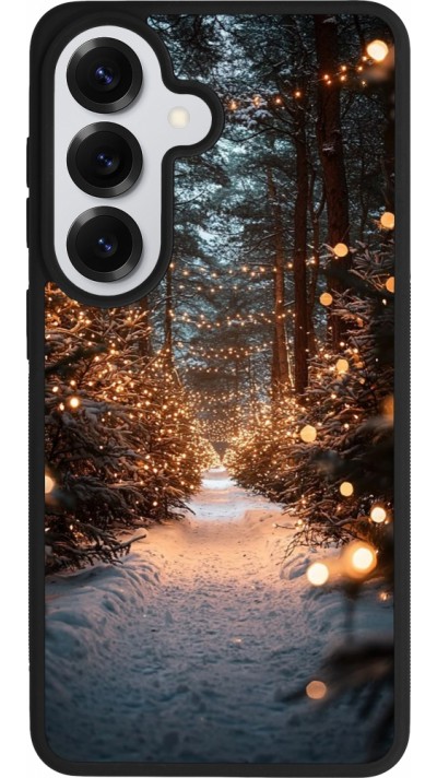 Coque Samsung Galaxy S26 - Silicone rigide noir Winter 25 Winter snowy road