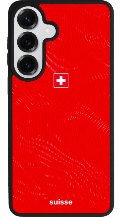 Coque Samsung Galaxy S26+ - Silicone rigide noir Maillot de football Suisse 2026 personnalisable