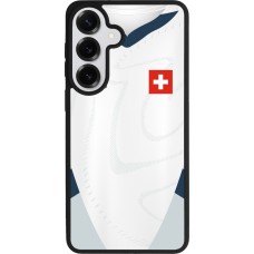 Coque Samsung Galaxy S26+ - Silicone rigide noir Maillot de football Suisse Extérieur personnalisable