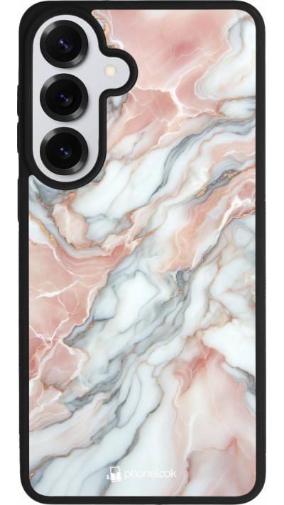 Coque Samsung Galaxy S26+ - Silicone rigide noir Marbre Rose Lumineux