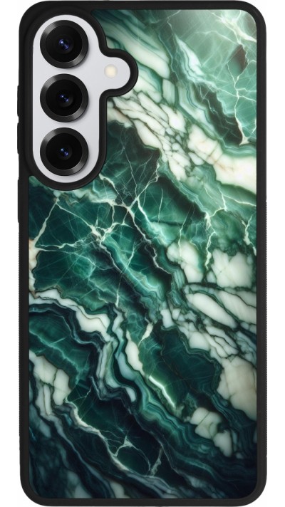 Coque Samsung Galaxy S26+ - Silicone rigide noir Marbre vert majestueux
