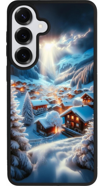Coque Samsung Galaxy S26+ - Silicone rigide noir Mont Neige Lumière