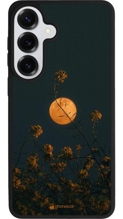 Coque Samsung Galaxy S26+ - Silicone rigide noir Moon Flowers