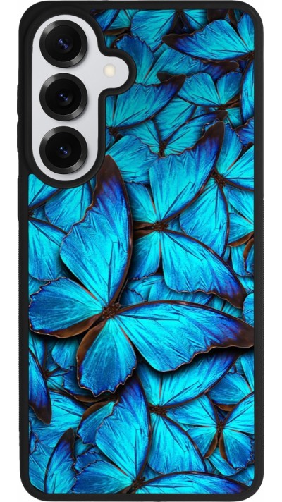 Coque Samsung Galaxy S26+ - Silicone rigide noir Papillon bleu