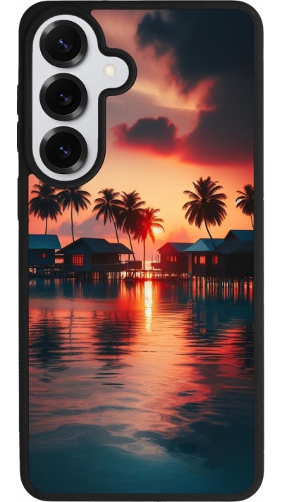 Coque Samsung Galaxy S26+ - Silicone rigide noir Paradis Maldives