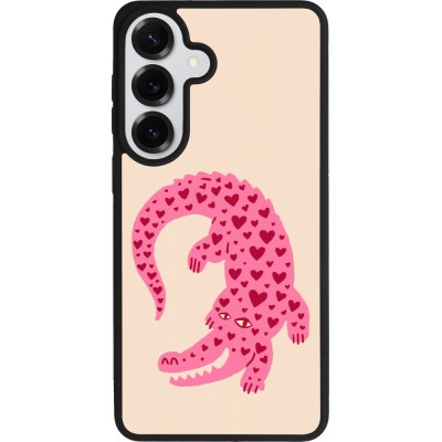 Coque Samsung Galaxy S26+ - Silicone rigide noir Pink crocodile 2026