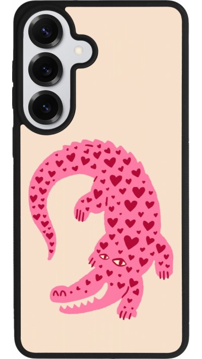 Coque Samsung Galaxy S26+ - Silicone rigide noir Pink crocodile 2026