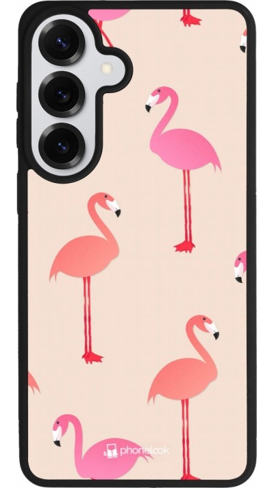 Coque Samsung Galaxy S26+ - Silicone rigide noir Pink Flamingos Pattern