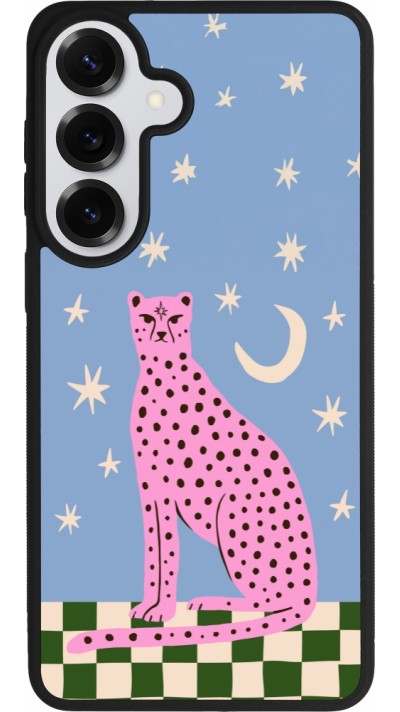 Coque Samsung Galaxy S26+ - Silicone rigide noir Pink leopard with stars 2026