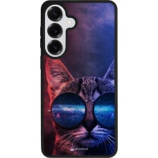 Samsung Galaxy S26+ Case Hülle - Silikon schwarz Red Blue Cat Glasses