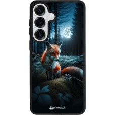 Coque Samsung Galaxy S26+ - Silicone rigide noir Renard lune forêt