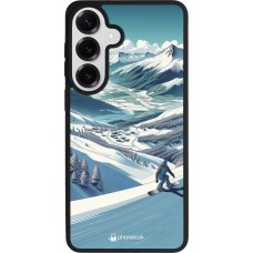 Coque Samsung Galaxy S26+ - Silicone rigide noir Snowboarder Montagne