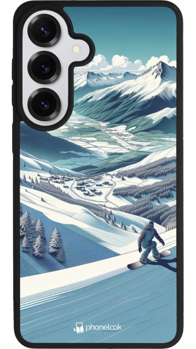 Coque Samsung Galaxy S26+ - Silicone rigide noir Snowboarder Montagne