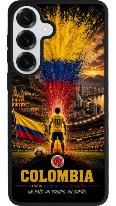 Coque Samsung Galaxy S26+ - Silicone rigide noir Football Colombie splash 2026